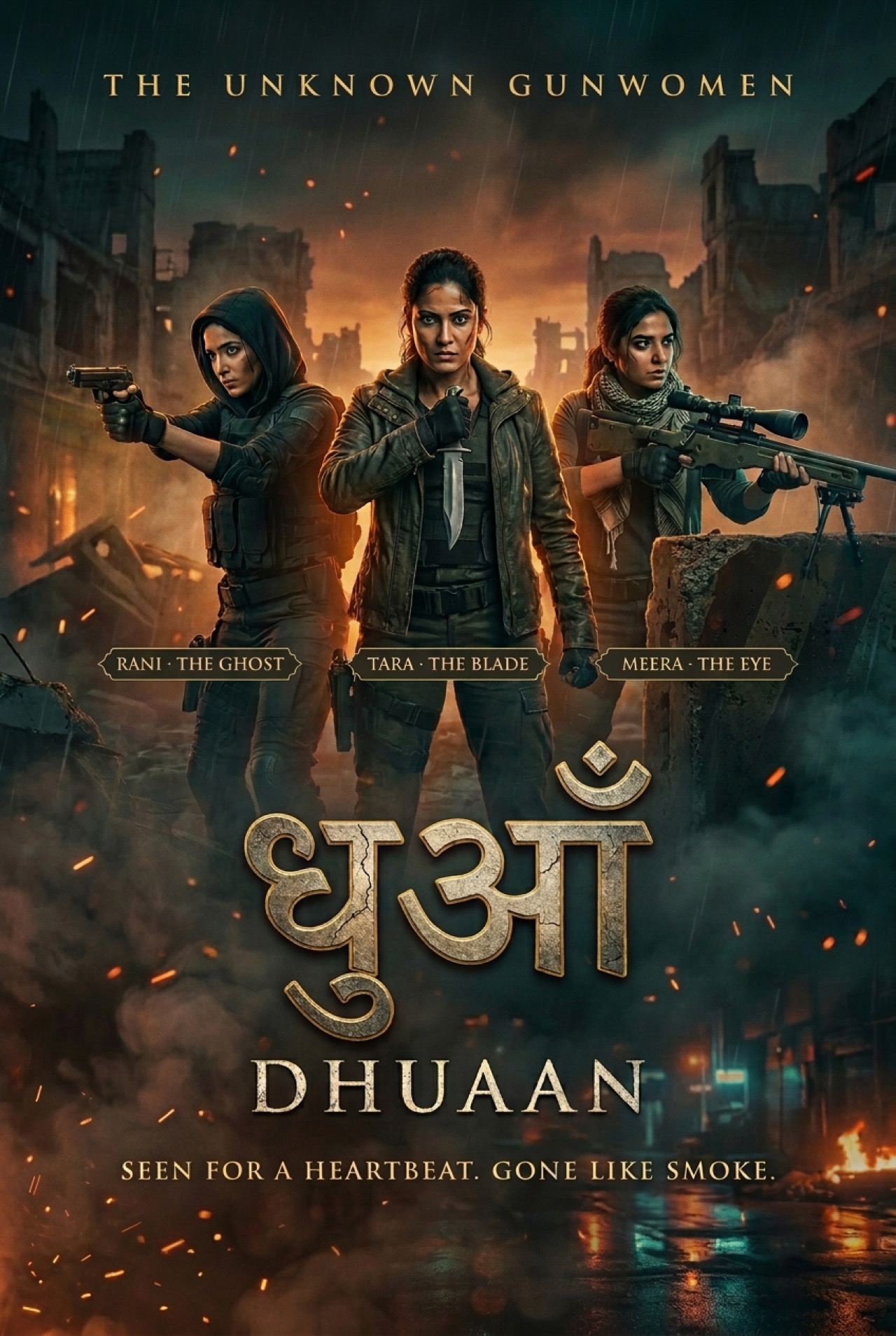 DHUAAN key art poster — the unknown gunwomen